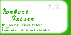 norbert haiser business card
